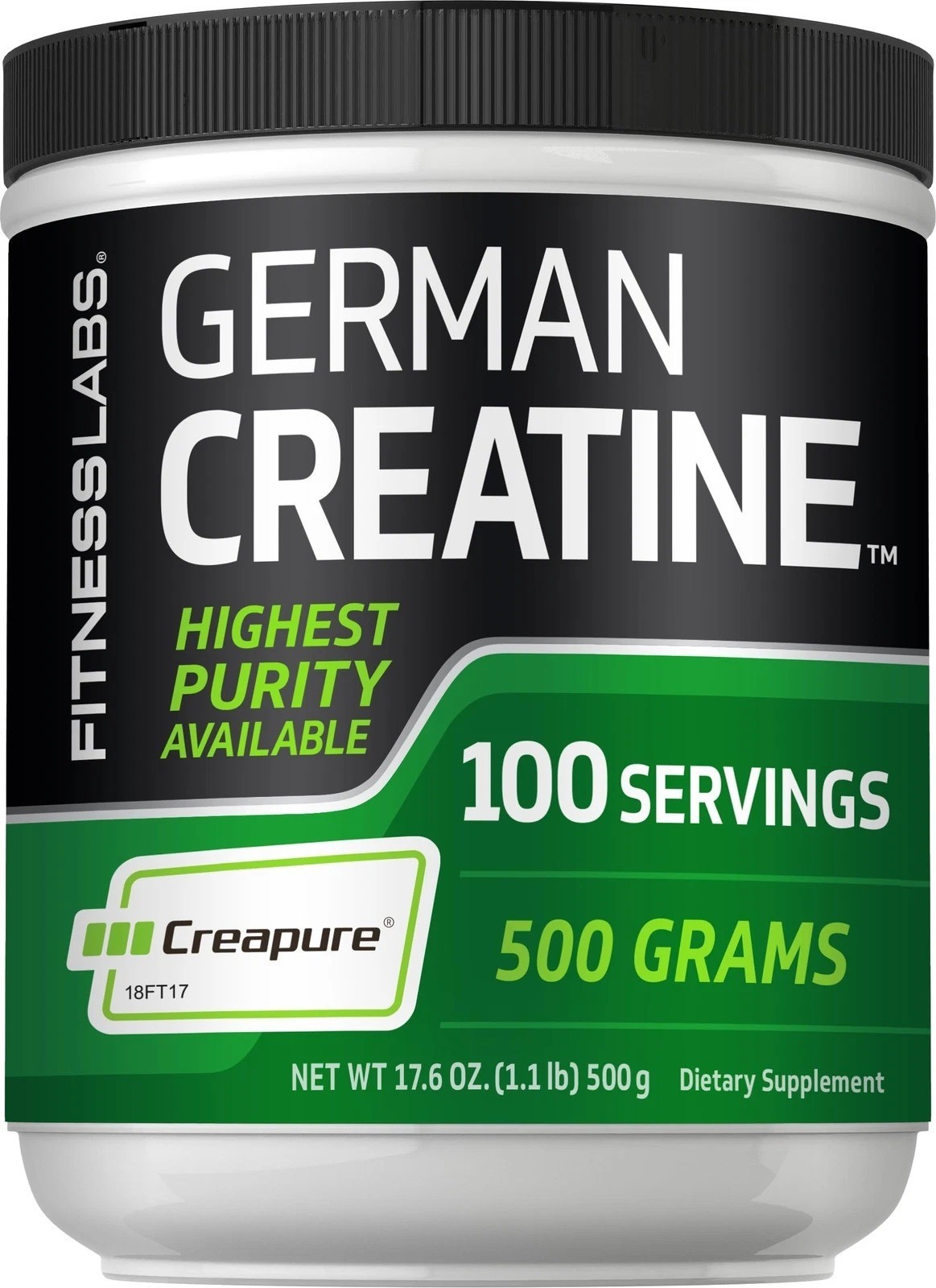 Fitness Labs German Creatine Powder 1.1 lb – 100% Pure Creapure, 100 Servings