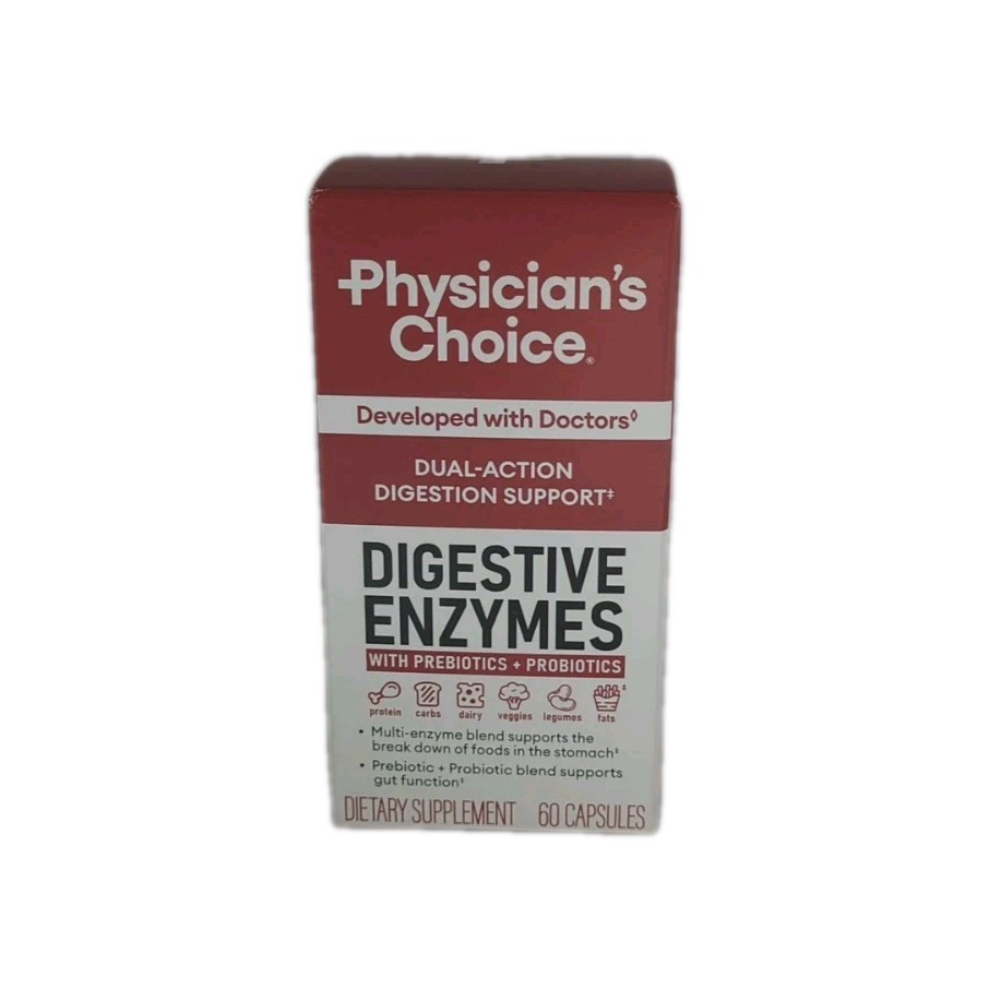 Physician’s Choice Digestive Enzymes Multi Organic Prebiotics Probiotics 60 Caps