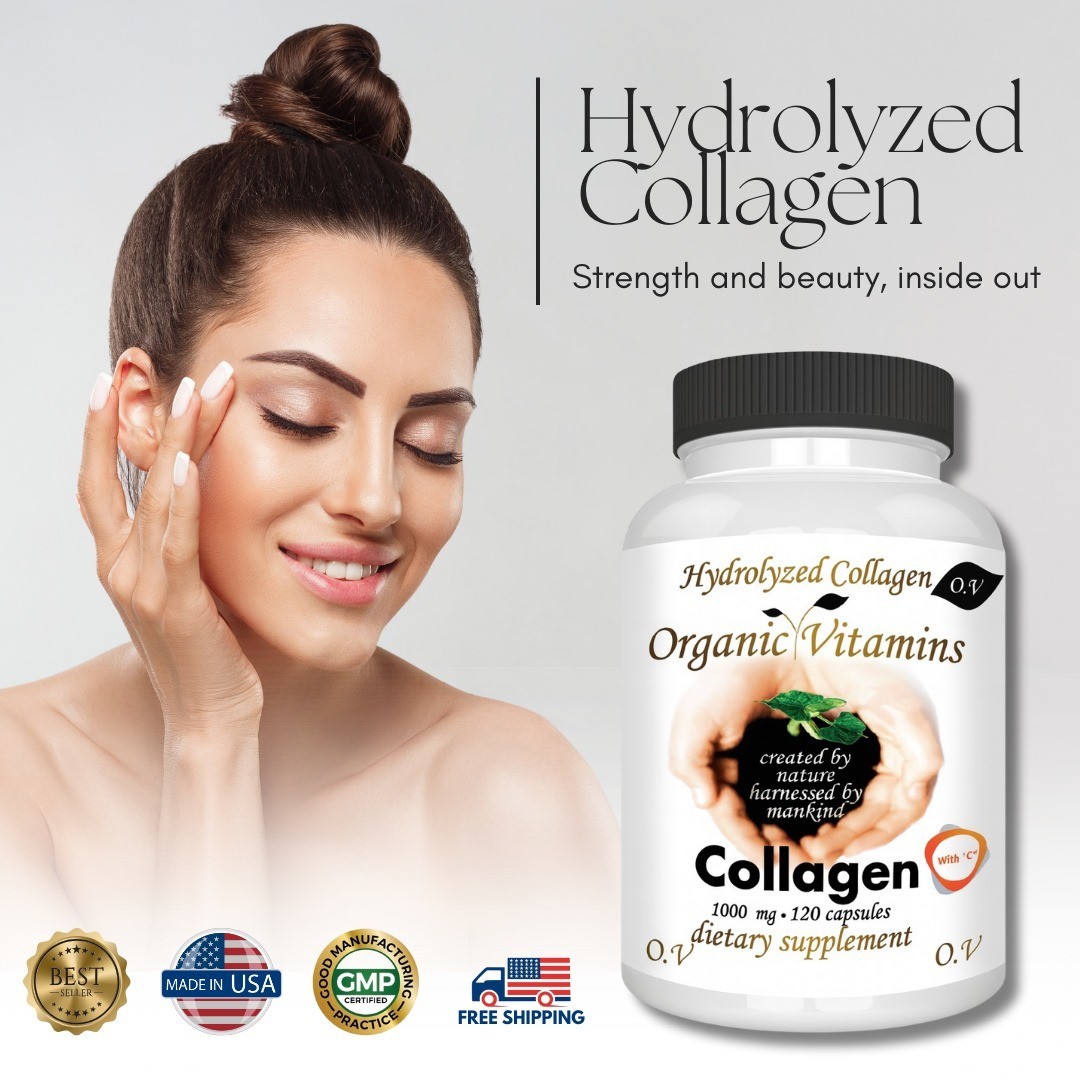Collagen with Vitamin C -for Healthy Skin, Joints, Hair & Nails – 120 Caps
