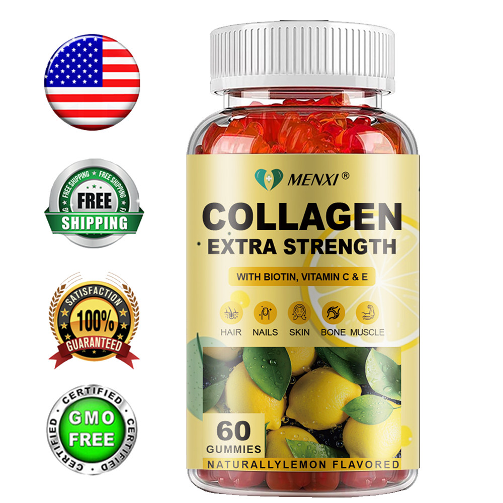 Hydrolyzed Collagen Gummies With Biotin,Vitamin C& E – Extra Strength 60 Gummies