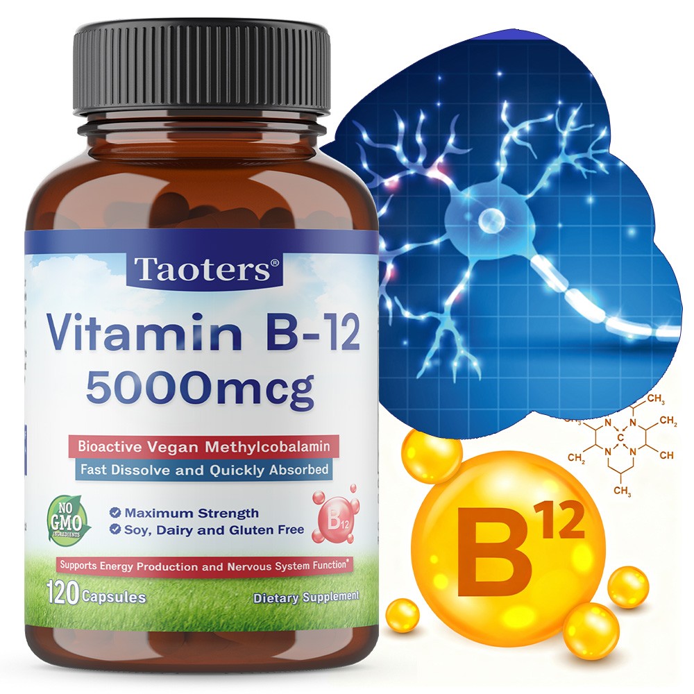 Vitamin B12 120 Capsules 5000mcg Support Boost Energy Nervous Brain Health