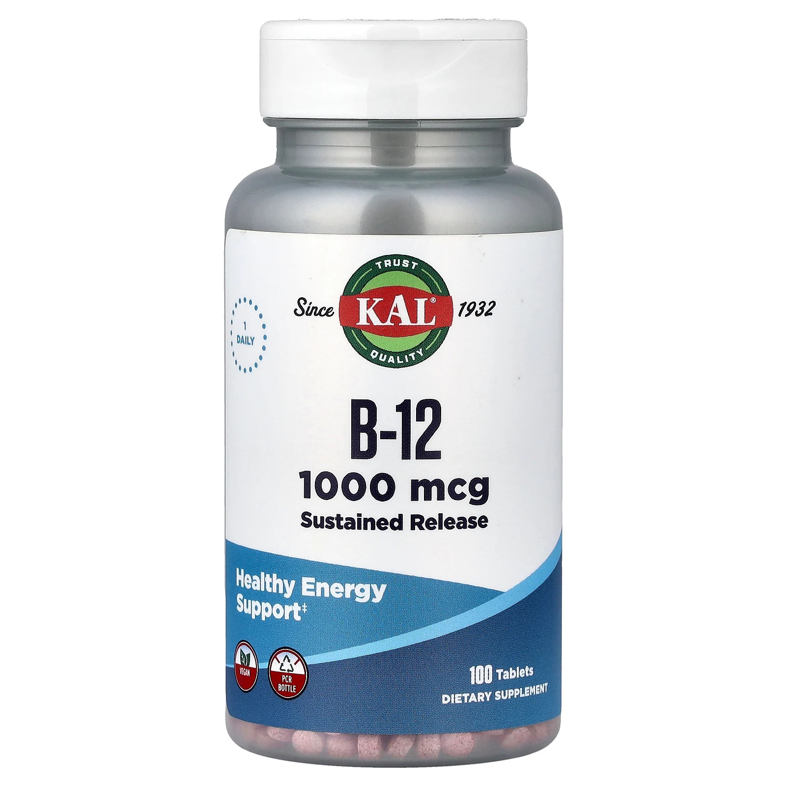Vitamin B-12, Sustained Release, 1,000 mcg, 100 Tablets