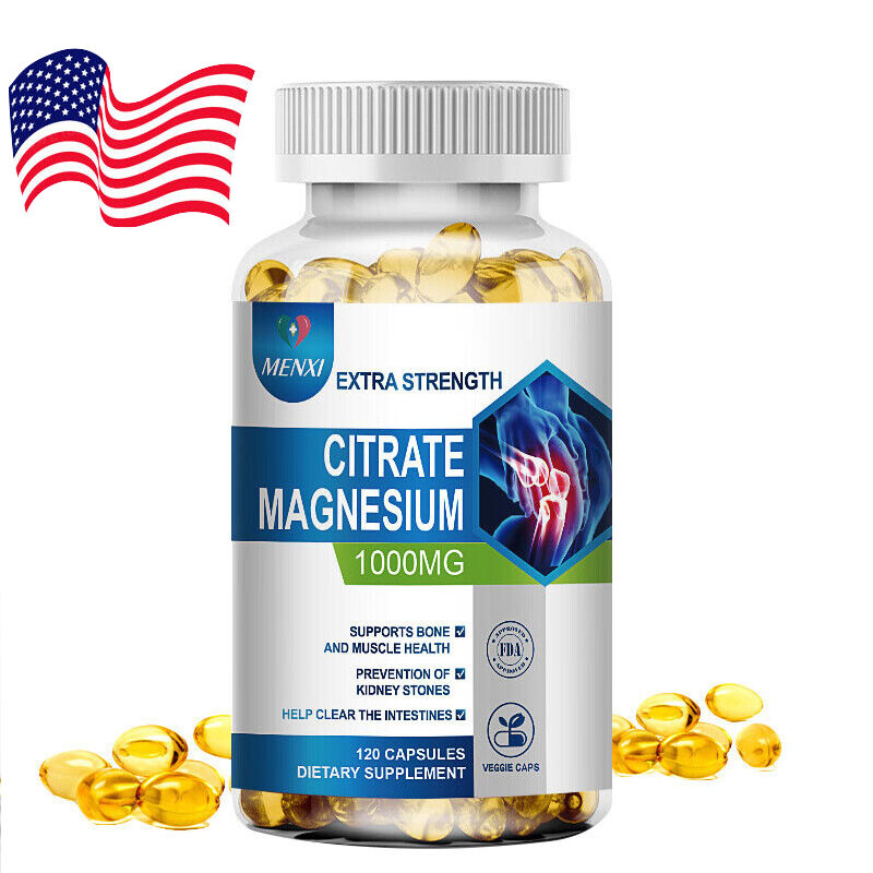 Magnesium Citrate 500mg Capsules Super Strong Effective Vegan Capsules 120 Pills