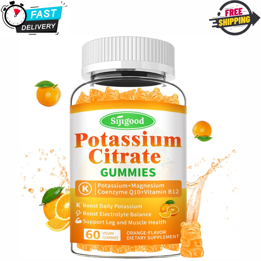 Potassium Citrate Gummies 2000mg – High Potency Potassium Supplement for Musc..