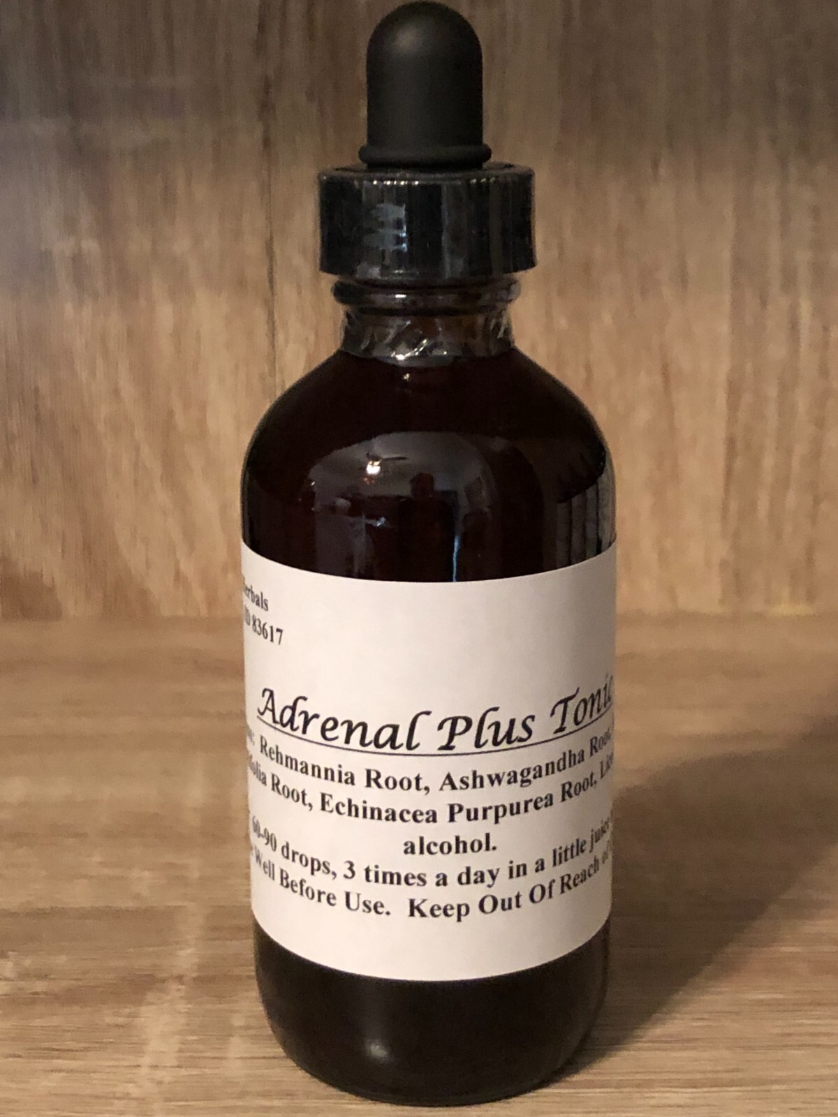 Herbal Adrenal Plus Tonic Tincture 4floz Sealed NON-GMO Adrenal Health