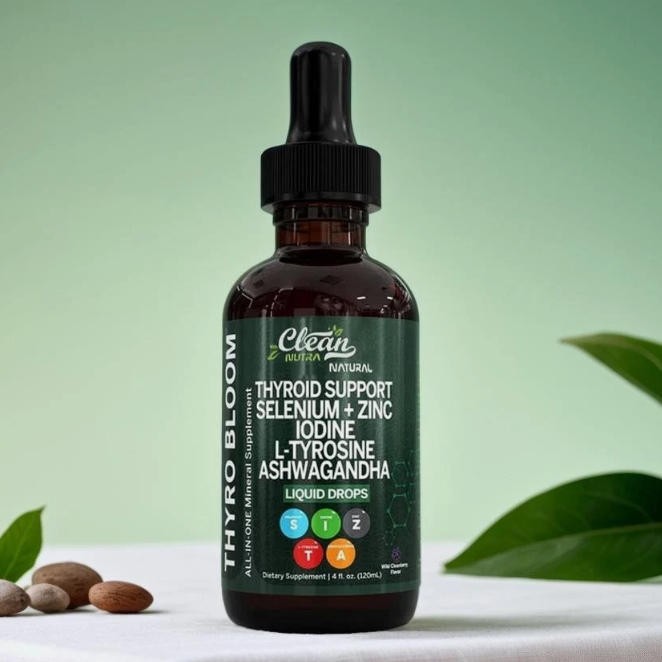 Thyroid Support Ashwagandha Drops Selenium Zinc Iodine Clean Nutra L Tyrosine