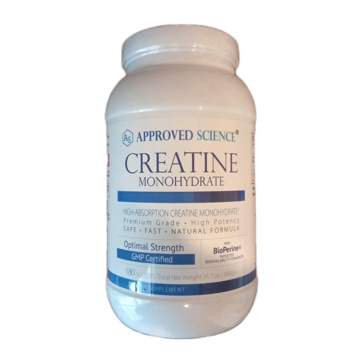 Approved Science Creatine Monohydrate  PREMIUM  BioPerine BIG 900gm [180 Servs]