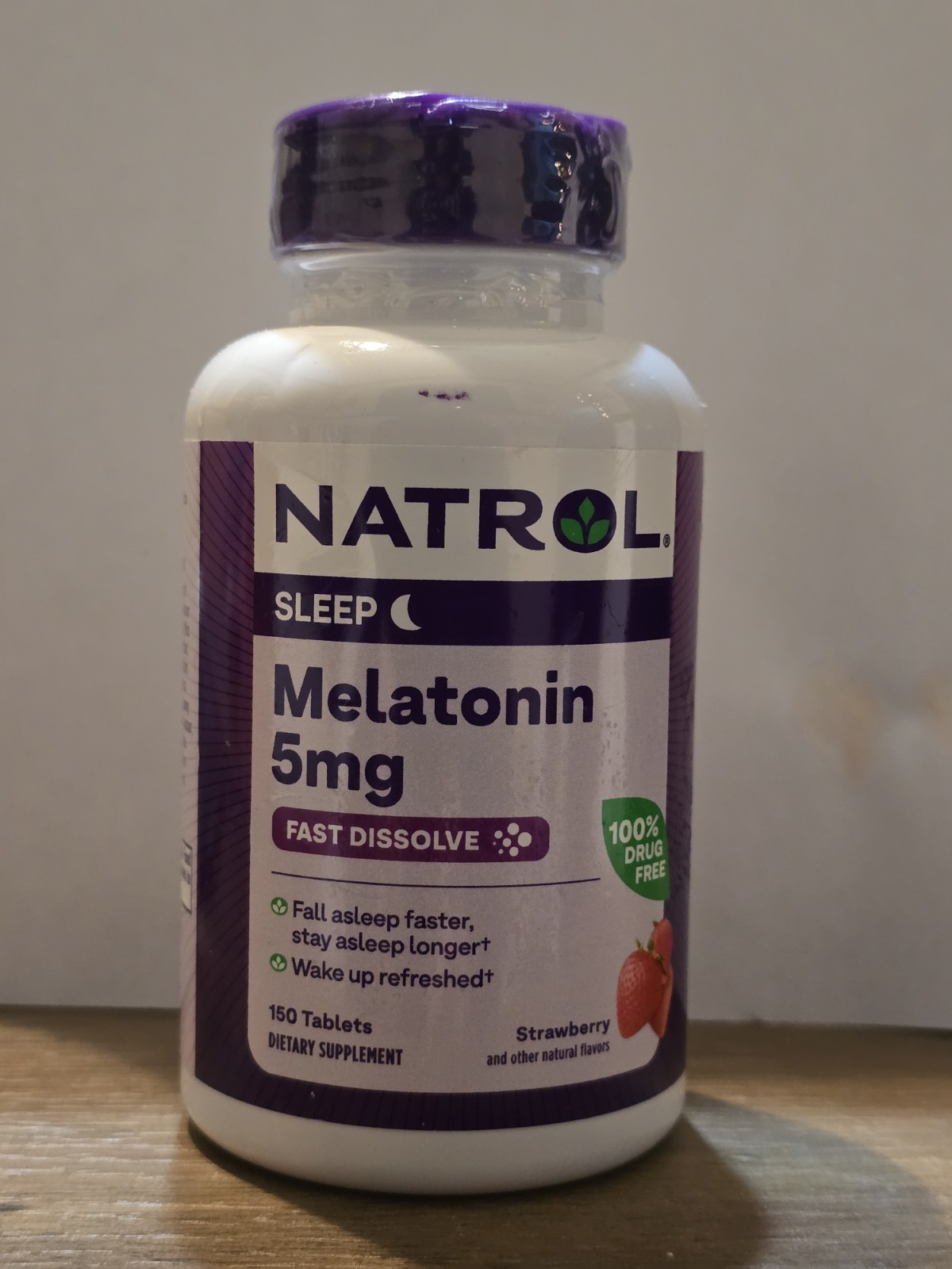 Natrol Melatonin 5mg Fast Dissolve 150 Tablets Strawberry – 09/2026
