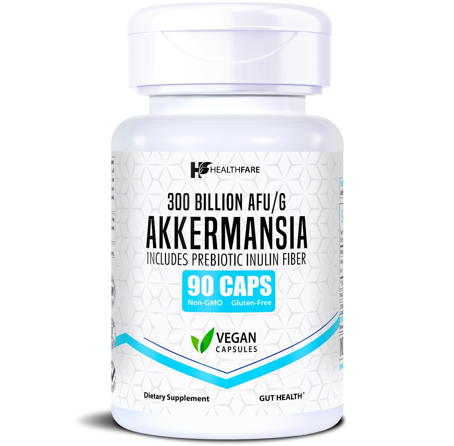 Healthfare Akkermansia 90 Caps Muciniphila 300 Bi AFU and Prebiotic Fiber Inulin