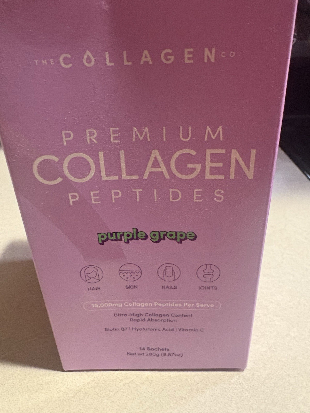 The Collagen Company Collagen Powder Purple Grape 14 Individual Packets Sealed