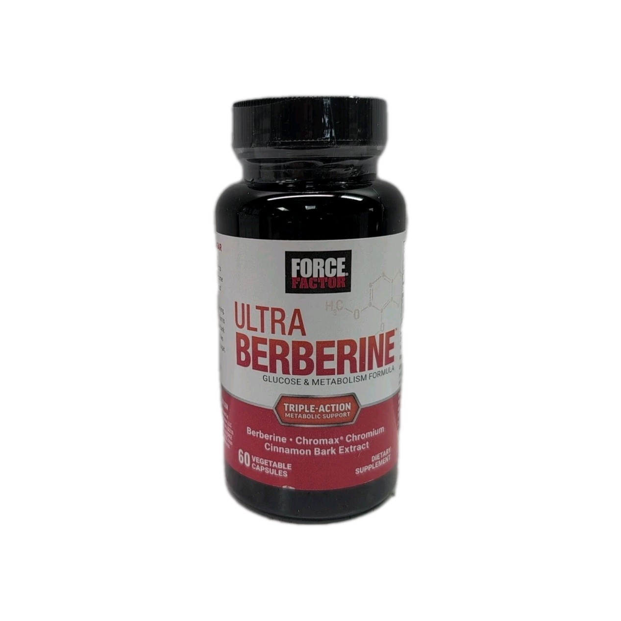 Force Factor Ultra Berberine 500mg,  with Cinnamon for Blood Sugar Exp: 05/2028