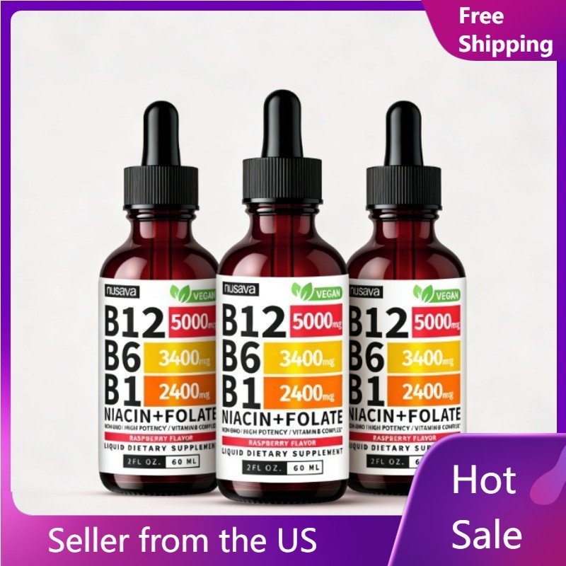 3 Pack – Vitamin B12 and B6 Liquid Drops, B12 Sublingual Vitamin B Complex-B12