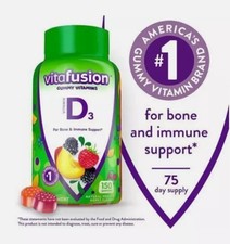 Vitafusion Vitamin D3 Gummy Vitamins for Bone & Immune System Support, Peach