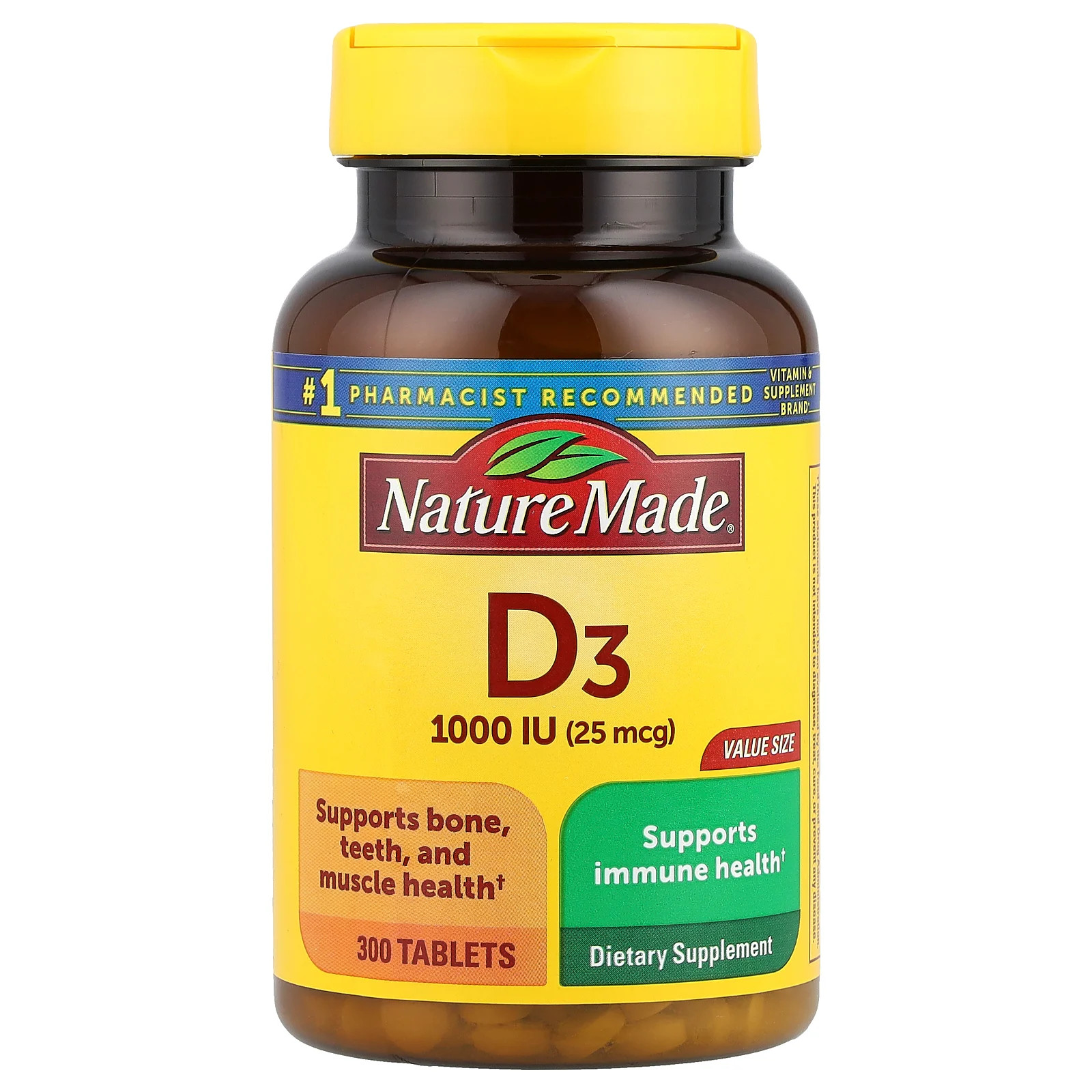 Vitamin D3, 25 mcg (1000 IU), 300 Tablets