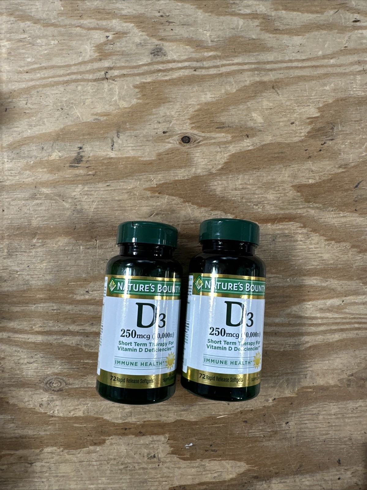 Nature’s Bounty Vitamin D3, 250 mcg, 10,000 IU, Softgels, 72 ct. 2pack