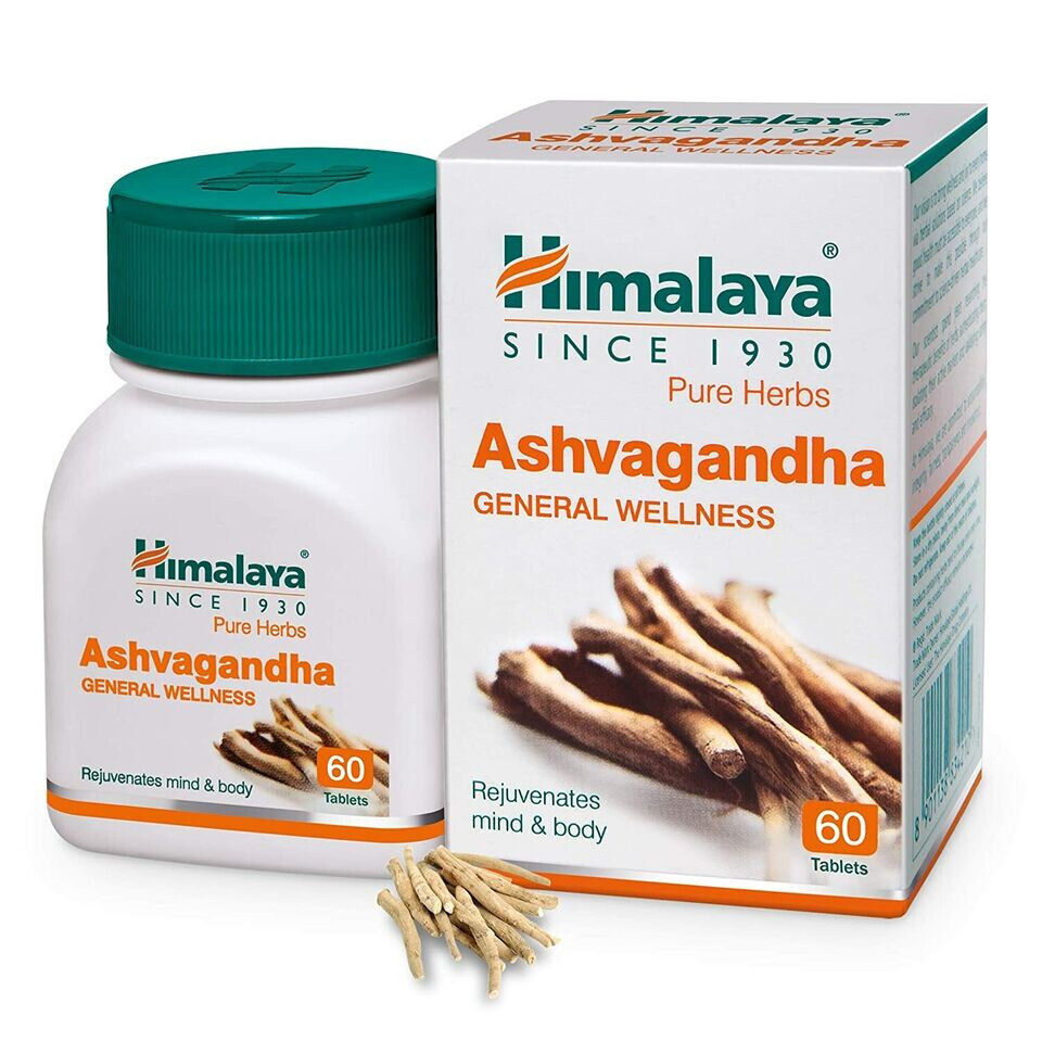 Himalaya Ashwagandha 60 Tablets Stress Relief, Energy Boost, Immunity Free Ship