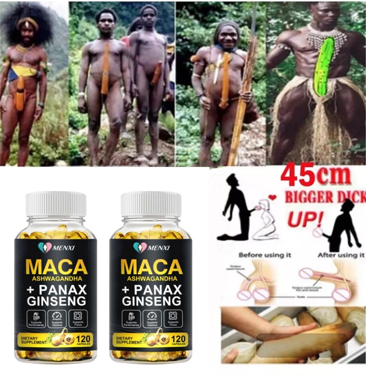 #1 BEST-MALE ENLARGER THICKER LONGER BIGGER 3″ GROWTH ENLARGEMENT 240 CAPSULES