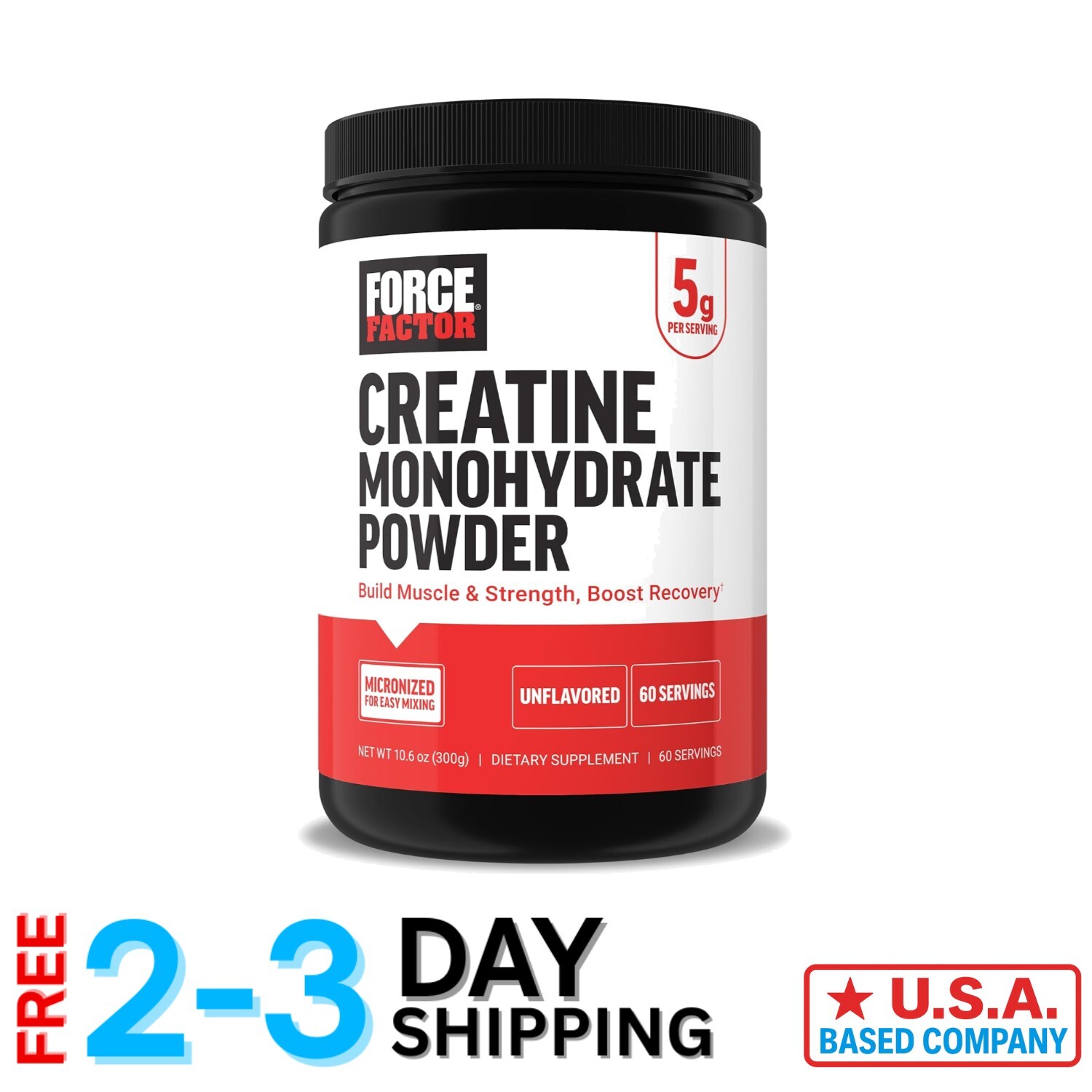 Creatine Powder for Muscle Gain and Cognitive Support – 60 Servings, Unflavored