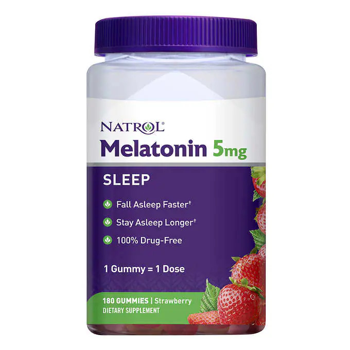 Natrol Melatonin – Strawberry 5 mg 180 Gummies – Fresh! – Free Shipping!