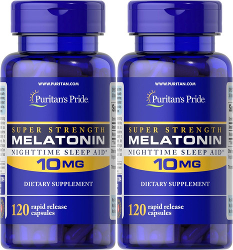 Puritan’s Pride Premium Super Strength Melatonin 10mg 120 Count (Pack of 2)