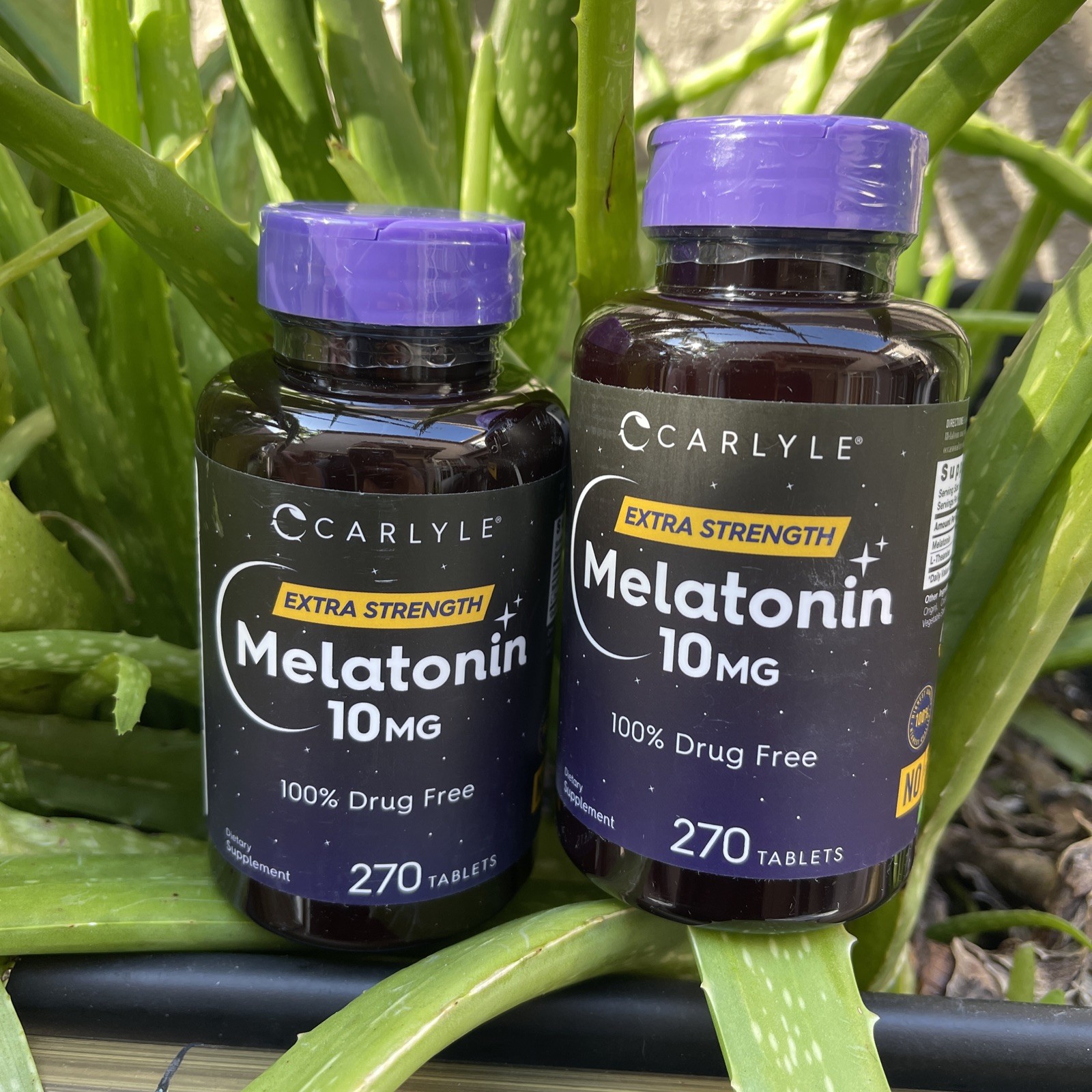 2 XCarlyle Melatonin 10mg, Drug-Free Sleep Aid, 270 Tablets, Vegetarian, Non-GMO