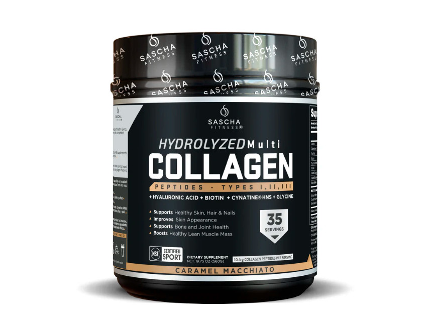 Sascha Fitness Hydrolyzed Multi Collagen Caramel Macchiato 35 Servings Colageno