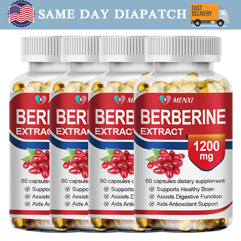 Berberine Capsules 1200mg Daily Supplement For Heart Health Antioxidant Support