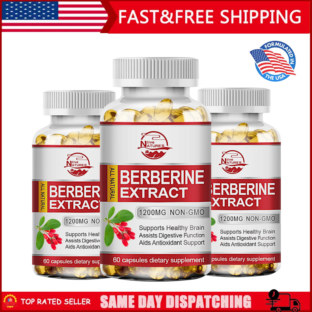 Berberine HCl 1200mg – 180Pcs Berberine – Healthy Cholesterol Anti-inflammatory