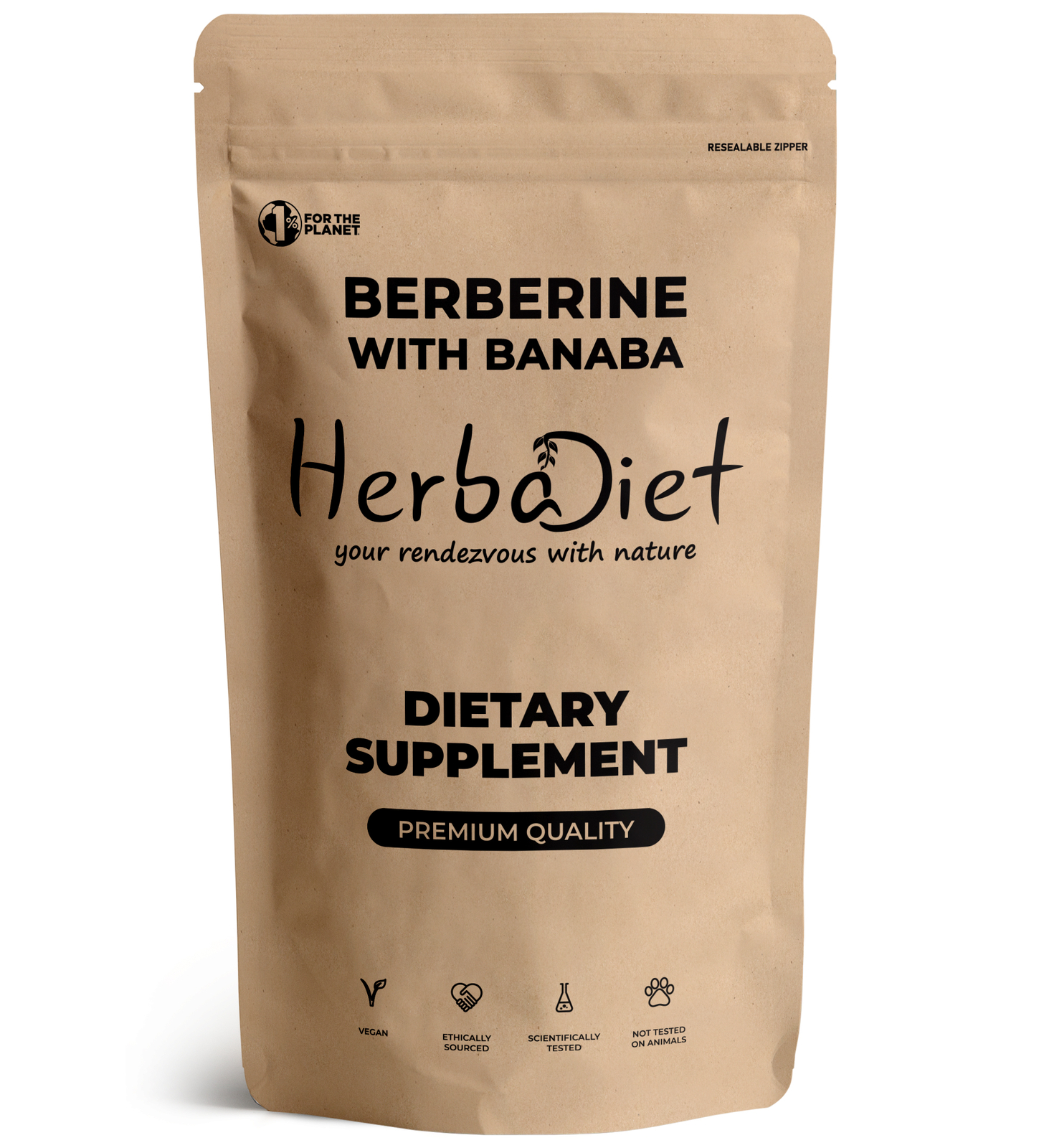 Berberine HCL Extract with Banaba Leaf 500mg Powder 40:1 Blood Sugar Control