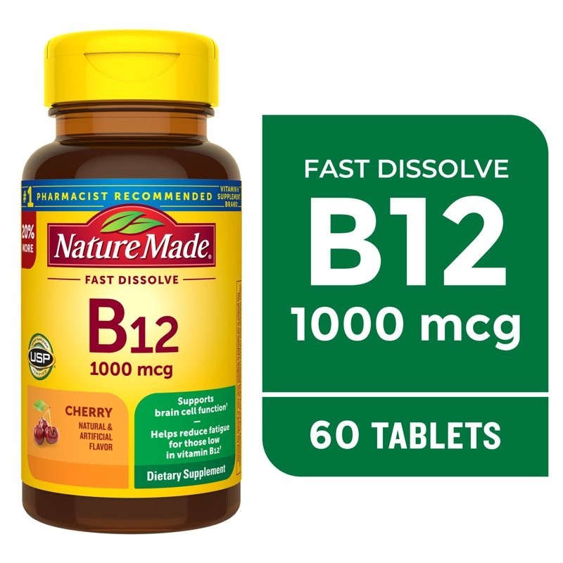 Nature Made Vitamin B12 1000 Mcg, Easy to Take Sublingual B12 for Energy Metabol