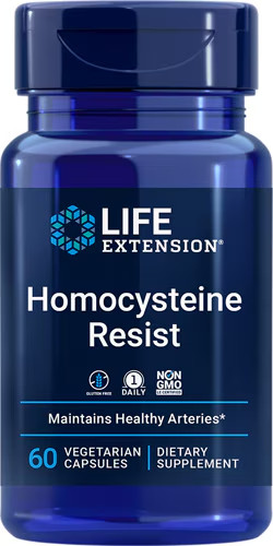 Homocysteine Resist 60 Caps Life Extension Folate/Vitamin B6/Vitamin B12