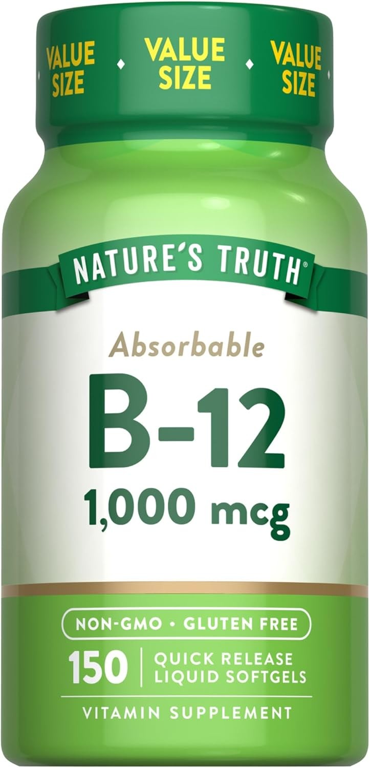 Vitamin B12  1000 mcg | 150 Softgels | Non-GMO, Gluten Free | by Nature’s Truth