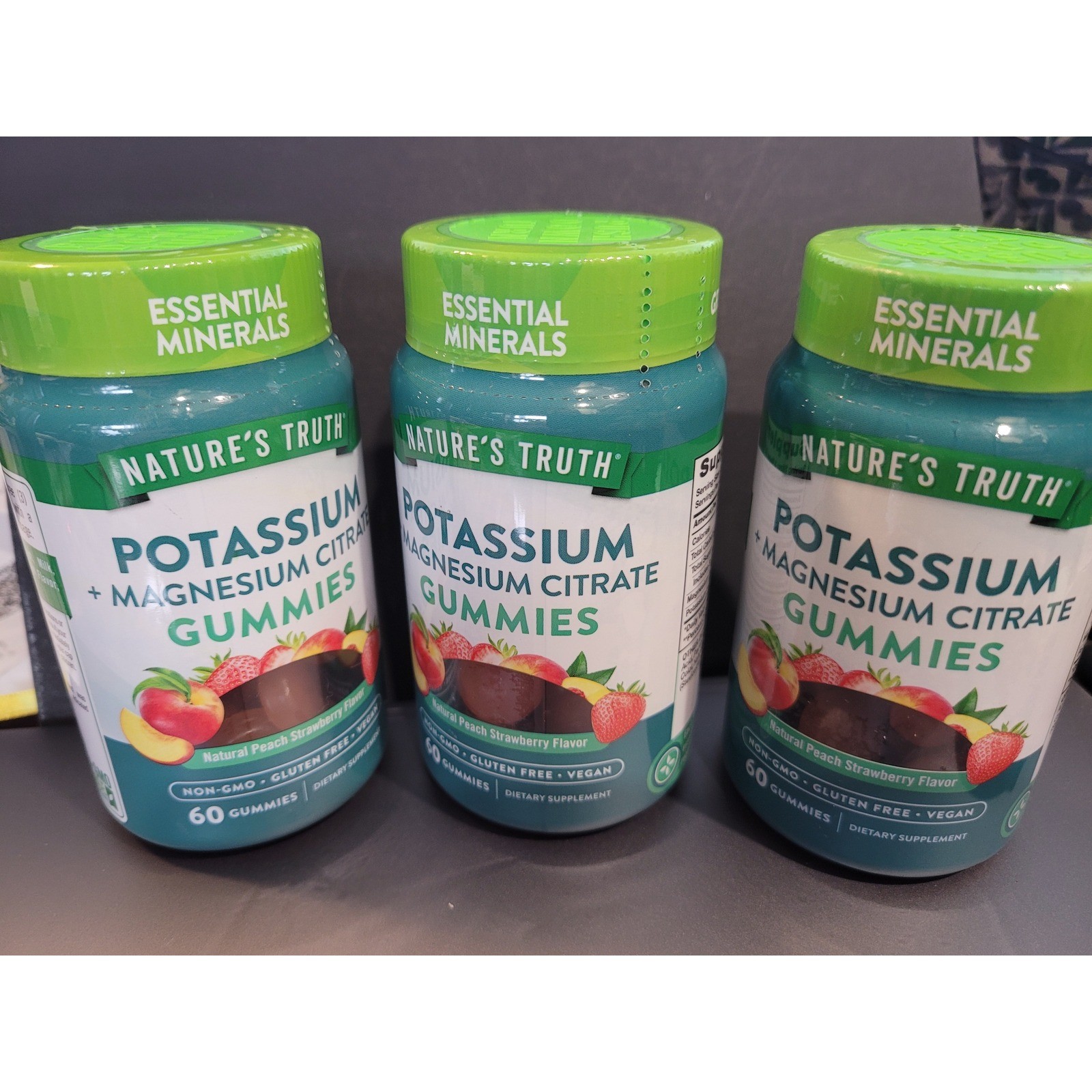 3 Potassium Magnesium Citrate Gummies | 60 Ct Nature’s Truth exp 1/26 and 5/26