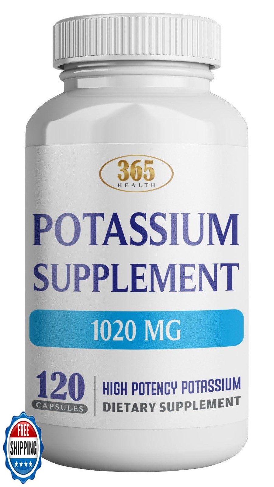 365 Health Potassium Supplement 1020 mg | Potassium Bicarbonate | Non-GMO | G