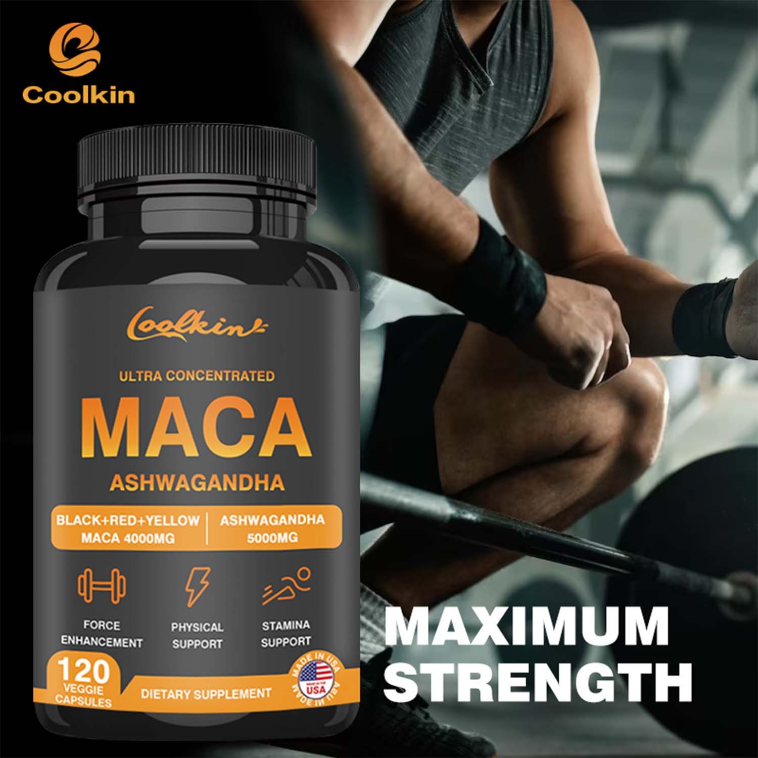 Maca 9705mg – Ashwagandha,Testosterone Booster, Men’s Health, Energy, Endurance