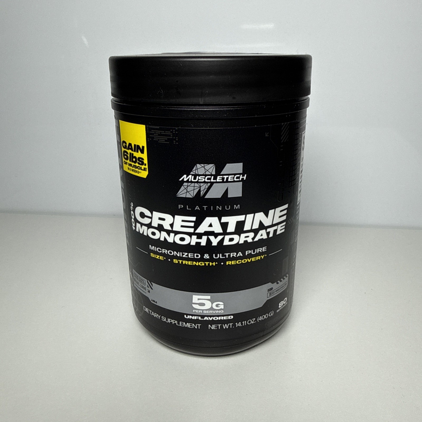 Muscletech, Essential Series, Platinum 100% Creatine, Unflavored, 14.11 oz