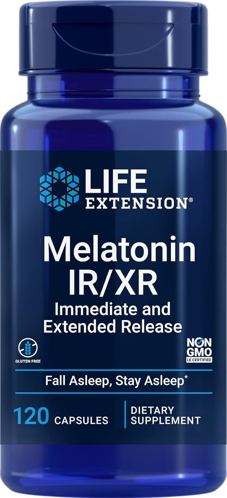 Melatonin IR/XR 120 Capsules – Immediate & 7 Hour Extended-Release – Night Time
