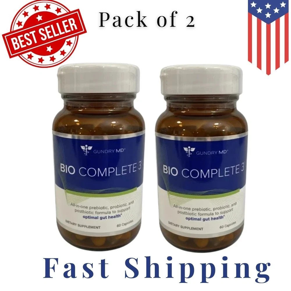 Gundry MD Bio Complete 3 Supplement 60 Capsules Optimal Gut Health, 2pack USA
