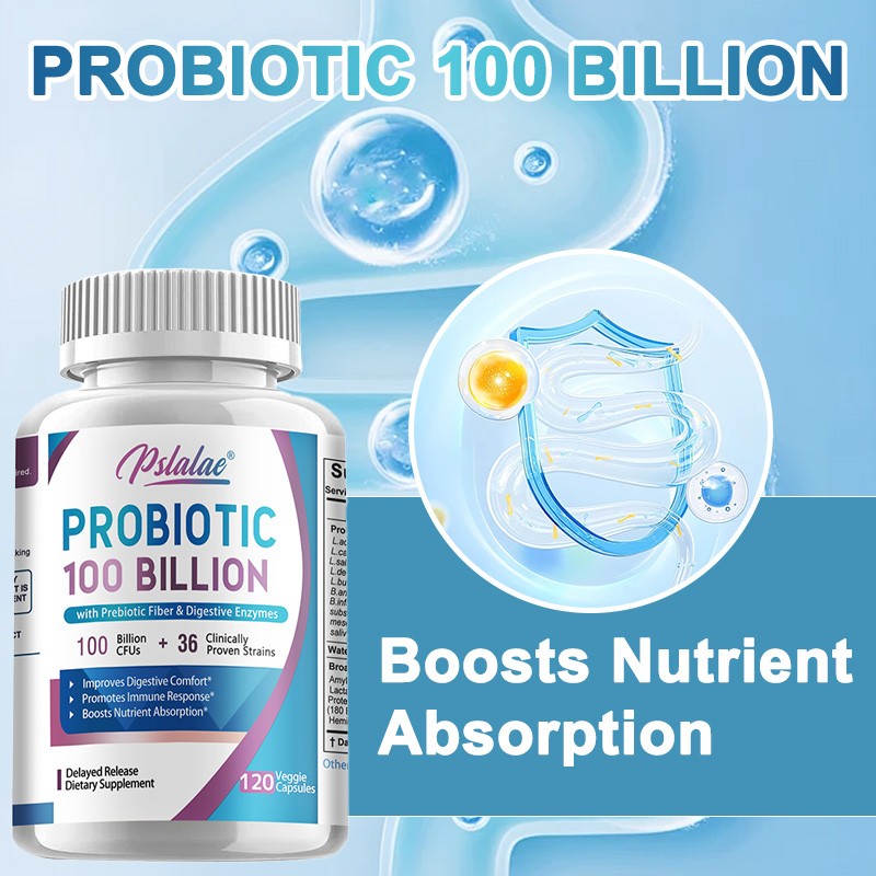 Probiotic 100 Billion – Gut Health,Relieve Gas and Bloating – Prebiotics,Enzymes