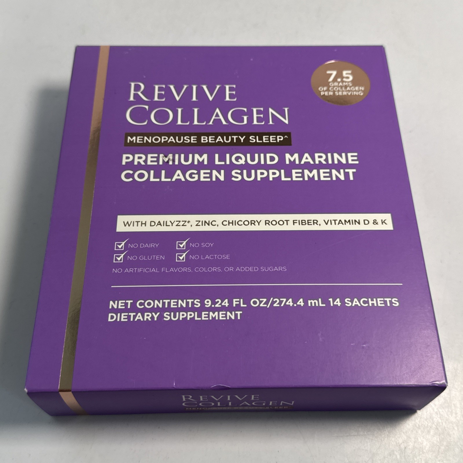 REVIVE Collagen Menopause Beauty Sleep Liquid Marine 14 Sachets 7.5g 10/2026 New