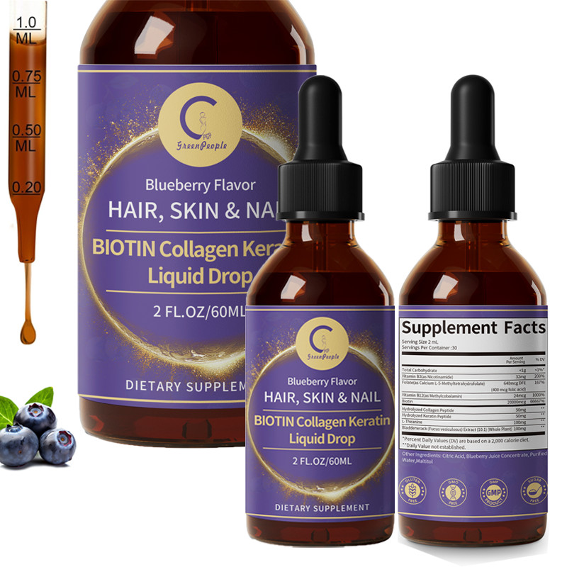 Liquid Biotin & Collagen – Vitamins for Hair Growth Strong Nails & Healthy Skin