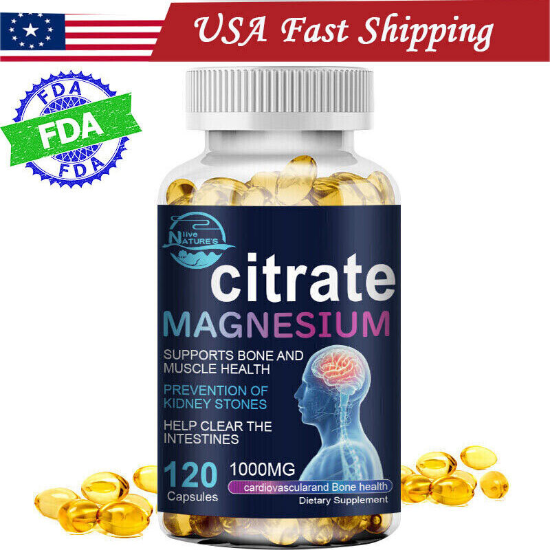 Magnesium Citrate 500mg Capsules Super Strong Effective Vegan Capsules 120 Pills