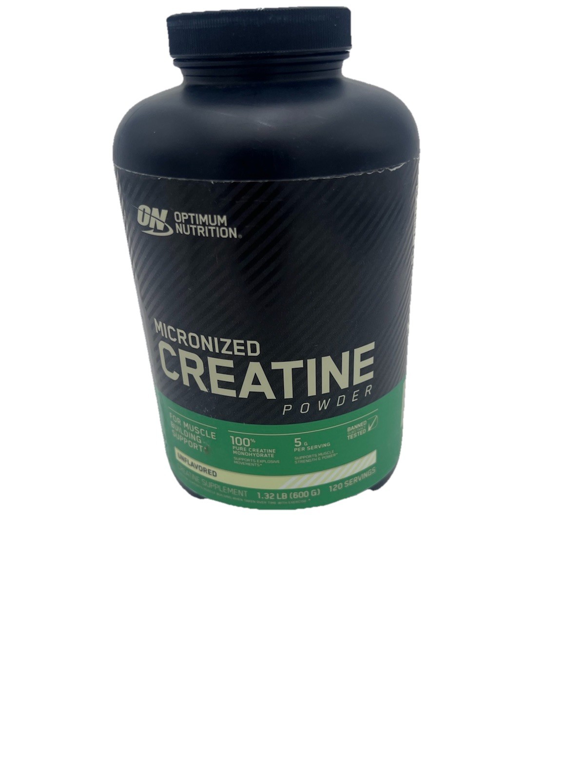 Optimum Nutrition Creatine Powder – Unflavored (600 Gram) Exp: 08/2026 New