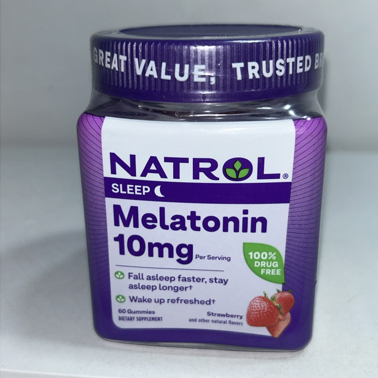 Natrol Melatonin Gummies Sleep Support For Adults Strawberry Flavor 60 Gummies