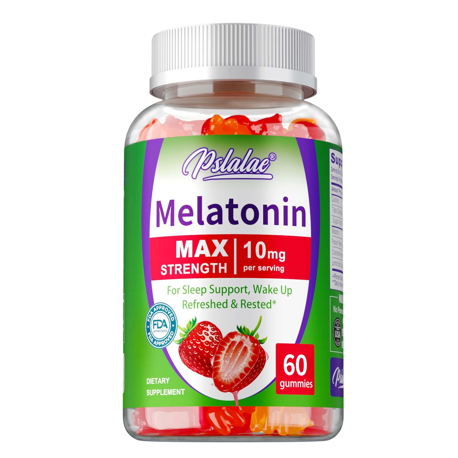 Melatonin Gummies 10mg – Night Sleep Aid, Relax and Calm, Improve Sleep Quality