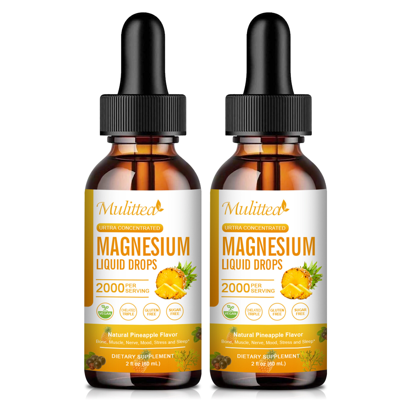 2 Packs Magnesium Liquid Drops, Magnesium Glycinate,Improve Sleep,Anxiety Relief