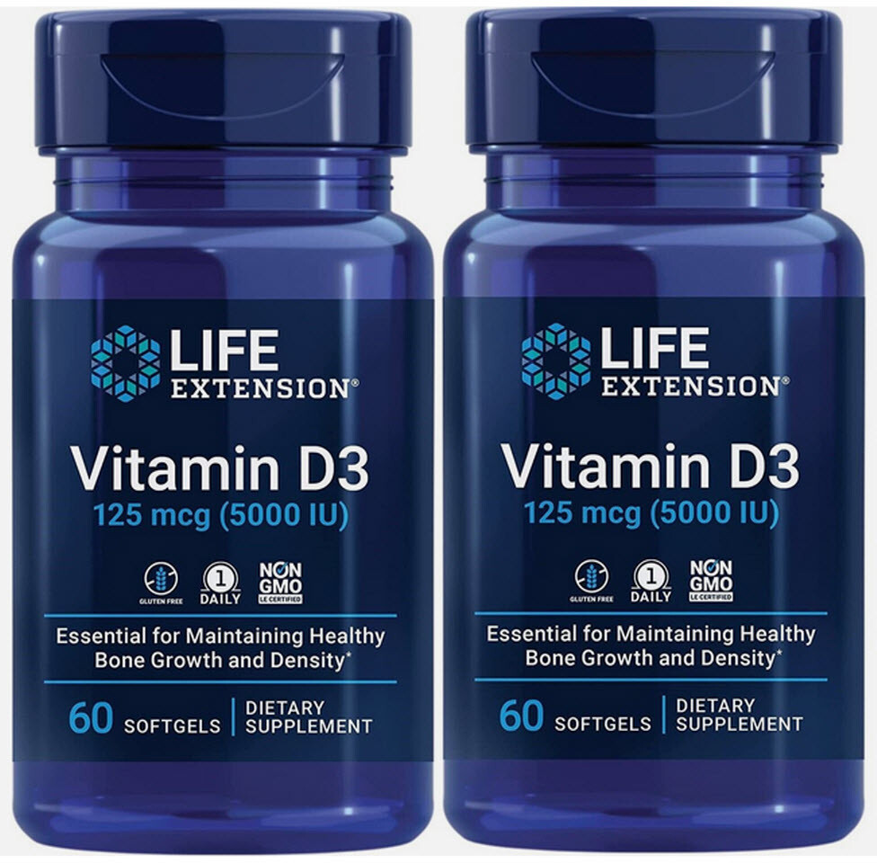 VITAMIN D3 125 mcg (5000 IU)  BONE HEALTH 120 softgels LIFE EXTENSION