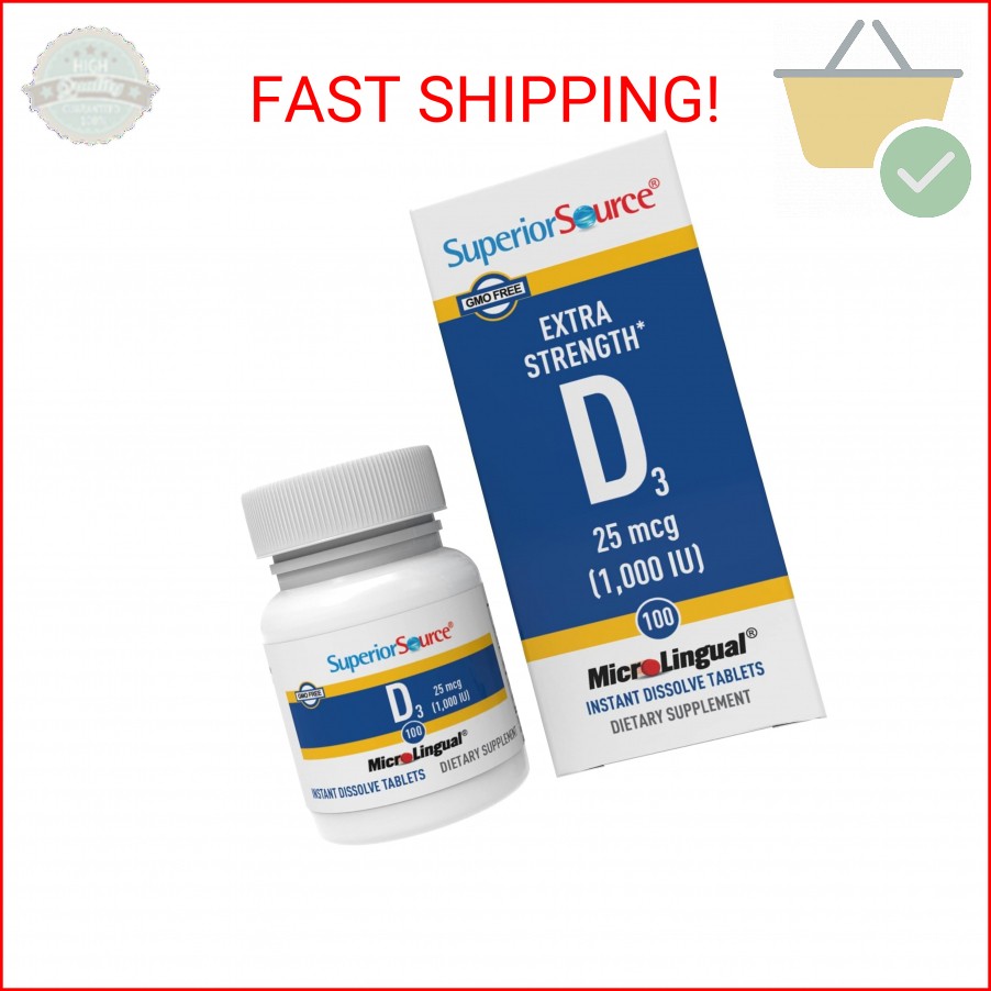 Superior Source Vitamin D3 1000 IU – Offers Immune System, Brain & Nervous Syste