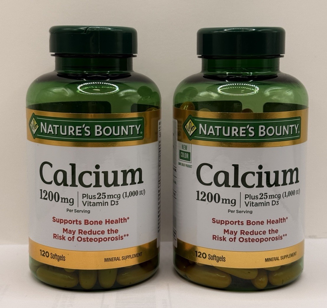 2 Pack Calcium 1200mg with Vitamin D3 Softgels Bone Health Exp 10/2027 New