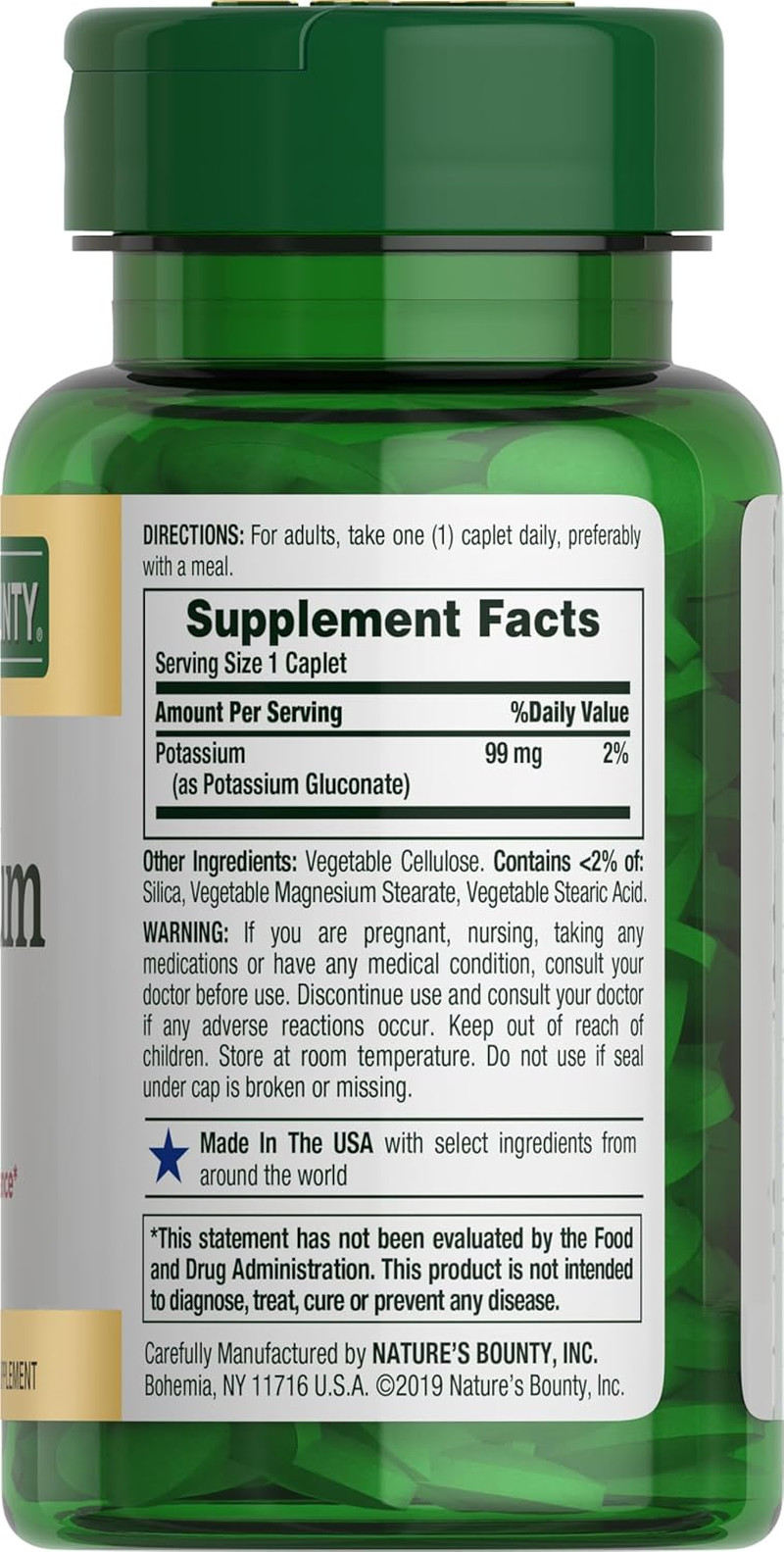 Potassium, Supports Fluid Balance, Dietary Supplement, 99 Mg, 100 Caplets